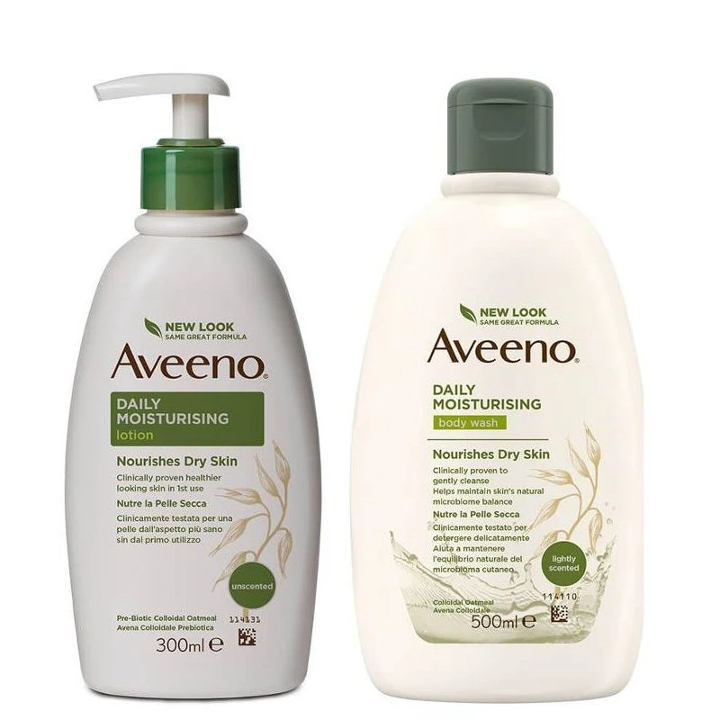 Aveeno Daily Moisturising Bagno Doccia 500ml+ Crema Idratante Corpo Senza Profumo 300ml 1 Aveeno Daily Moisturising Bagno Doccia 500ml+ Crema Idratante Corpo Senza Profumo 300ml