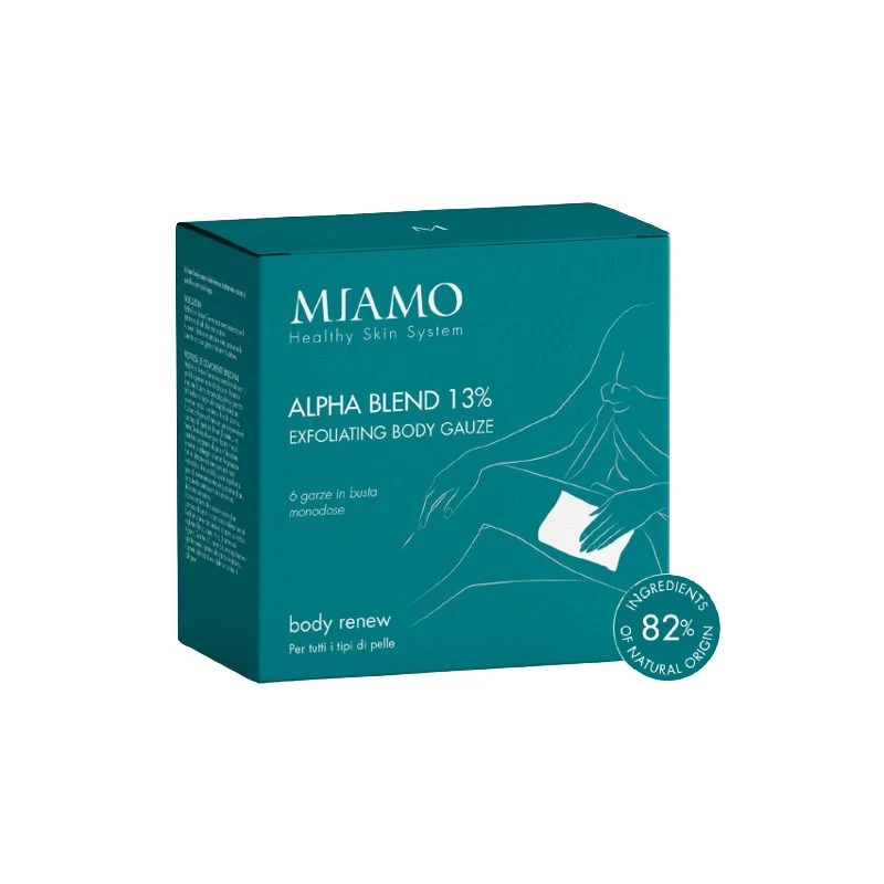 Miamo Body Renew Alpha Blend 13% Exfoliating Body Gauze 6 Buste 1 Miamo Body Renew Alpha Blend 13% Exfoliating Body Gauze 6 Buste